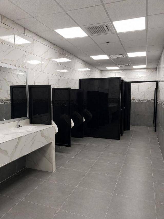 Divisiones de Vidrio Negro – Baños